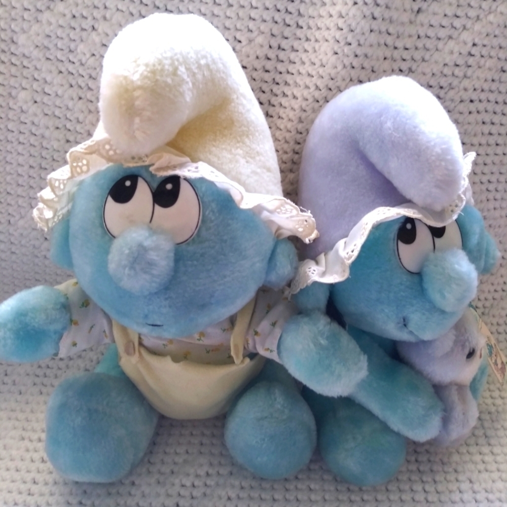 Vintage Baby Smurf plush bundle by applause